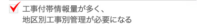 地区別工事別管理が必要になる