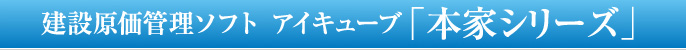建設原価管理ソフト アイキューブ「本家シリーズ」